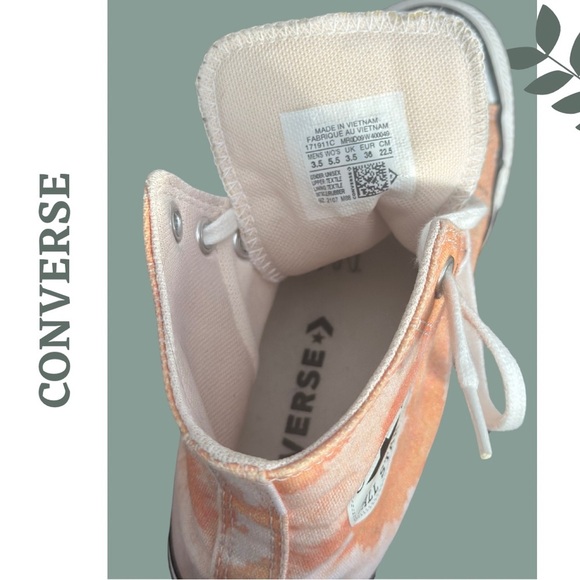 Converse Chuck Taylor All Star High Top Sneaker Tie Dye Orange White Size 5.5 - Picture 5 of 7